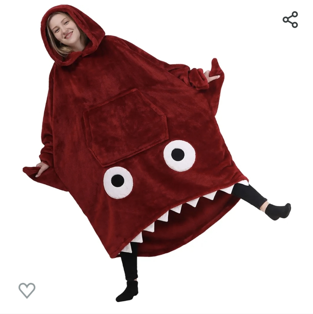 Fuzzy Red Shark Blanket